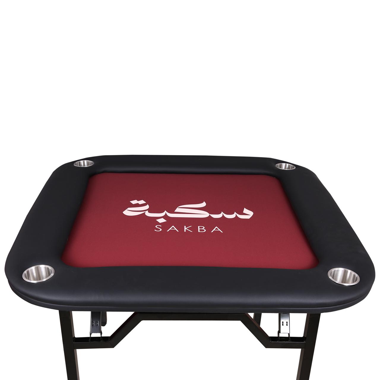 Top view of the SAKBA folding gaming table with four cup holders